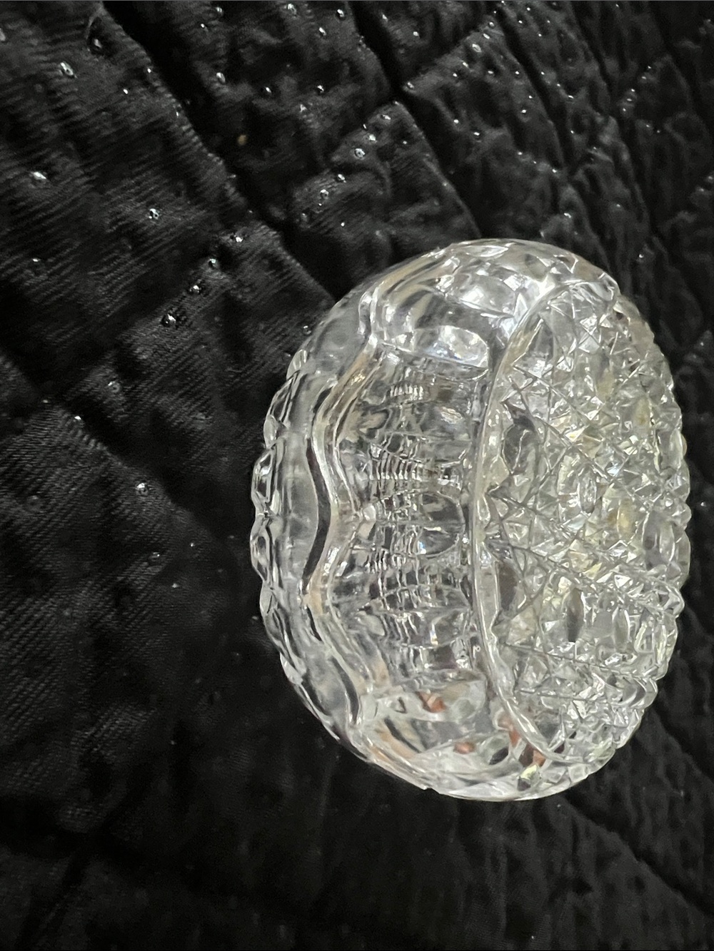 Vintage Anna Hutte Bleikristall 24% Lead Crystal Small Covered Trinket Box, 3" D